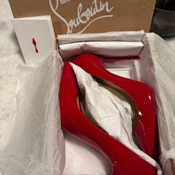 New Christian Louboutin Kate 100 Red Patent Heels w/ Receipt - Picture 7 of 11